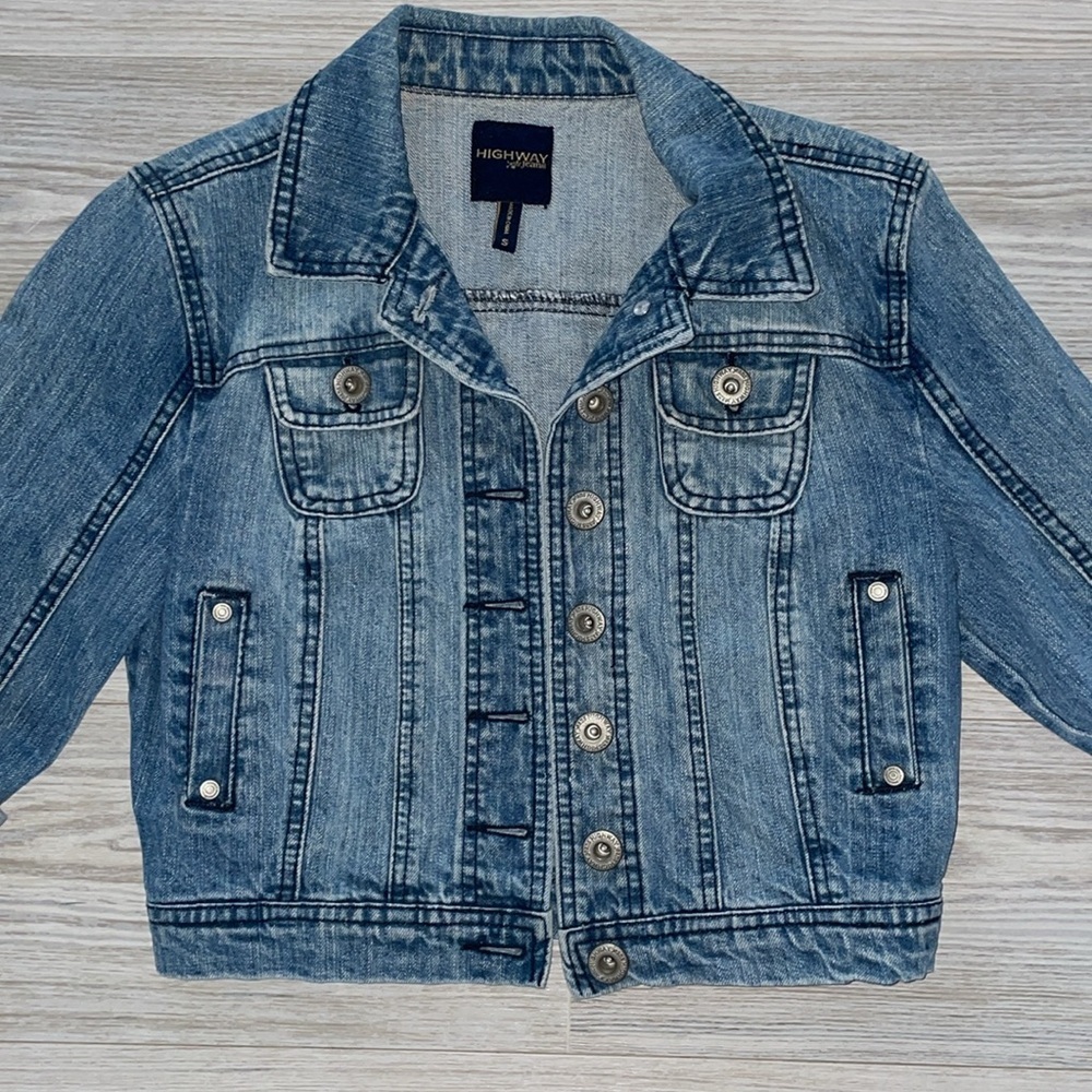Highway Jeans Cropped Light Wash Denim Jacket Size Small 100% Cotton - Picture 6 of 9